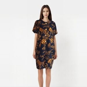 Vintage Sag Harbor‎ Navy Hawaiian Shift Dress